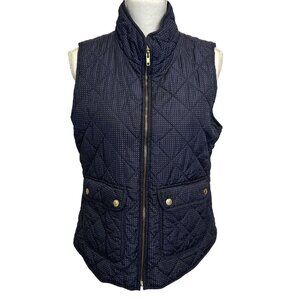 Cambridge Navy‎ Blue Quilted Vest Sz Large Zip Front Lightweight Layering Jacket